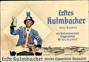 Künstler Ansichtskarte / Postkarte Kulmbacher Aktien Exportbier Brauerei, Reklame