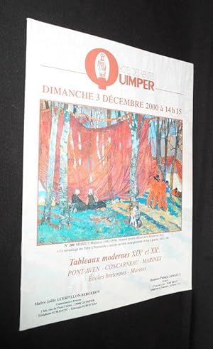 Imagen del vendedor de Htel des Ventes de Quimper : Tableaux modernes des XIXe et XXe - Pont-Aven - Concarneau - Marine - Ecoles bretonnes (3 Dcembre 2000) a la venta por Abraxas-libris