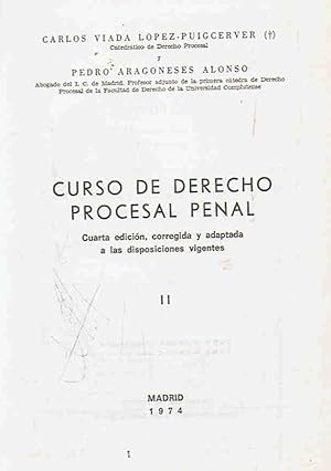 Imagen del vendedor de CURSO DE DERECHO PROCESAL PENAL. Tomo II (de 3) a la venta por Librera Torren de Rueda