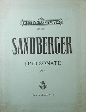 Image du vendeur pour Trio-Sonate, fur Piano, Violine und Viola, Op.4, Piano Score and Parts mis en vente par Austin Sherlaw-Johnson, Secondhand Music