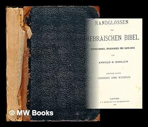 Seller image for Randglossen zur hebrischen bibel textkritisches, sprachliches und fachliches: erster band: Genesis und Exodus for sale by MW Books