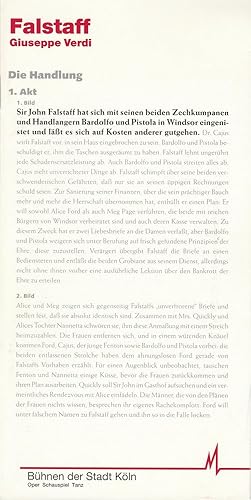 Seller image for Programmheft Giuseppe Verdi FALSTAFF Premiere 11. Apri 1997 Spielzeit 1996 / 97 for sale by Programmhefte24 Schauspiel und Musiktheater der letzten 150 Jahre