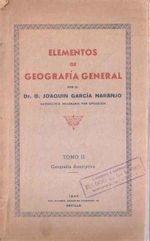 Imagen del vendedor de Elementos de Geografa General a la venta por SOSTIENE PEREIRA