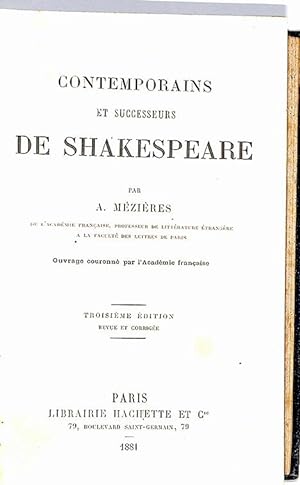 Contemporains et successeurs de Shakespeare