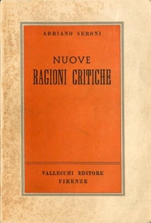 Seller image for Nuove ragioni critiche. for sale by LIBET - Libreria del Riacquisto