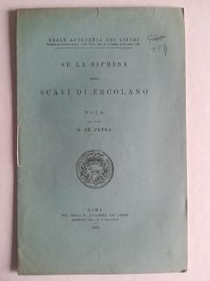 Bild des Verkufers fr Su la ripresa degli scavi di Ercolano. Nota zum Verkauf von Coenobium Libreria antiquaria