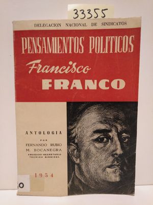 Image du vendeur pour PENSAMIENTOS POLTICOS FRANCISCO FRANCO mis en vente par Librera Circus