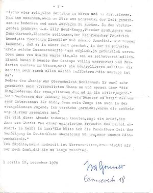 Rede vor dem Berliner Frauenbund. Dezember 1978.
