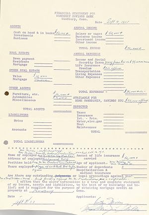 Marilyn Monroe and Arthur Miller Signed Financial Statement.