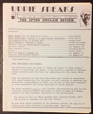 Immagine del venditore per Uppie Speaks: the Upton Sinclair Review. Vol. 3 no. 1 (March 1979) venduto da Bolerium Books Inc.