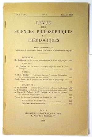 Le Retour au fondement de la métaphysique. Der Rünkgang in den grund der metaphysik.