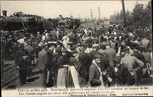 Ansichtskarte / Postkarte Contich Kontich Flandern Antwerpen, Eisenbahnunglück 21 Mai 1908
