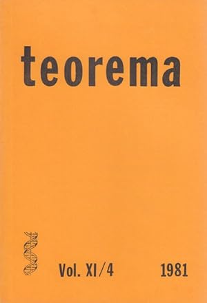 Seller image for TEOREMA. Vol. XI/1. 1981. LA FILOSOFA COMO GUARDA E INTRPRETE; ENTREVISTA A GEORGES KALINOWSKI Y OTROS for sale by Librera Vobiscum