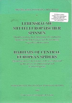 Habitats of Central European Spiders / Lebensräume Mitteleuropäischer Spinnen. Characterisation o...