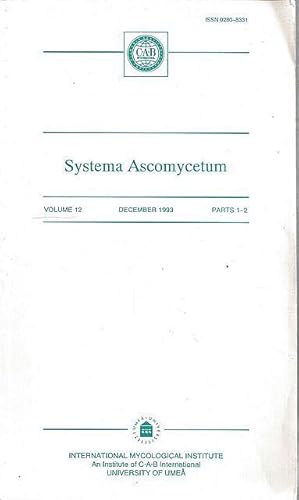 Systema Ascomycetum. Volume 12. December 1993. Parts 1-2.