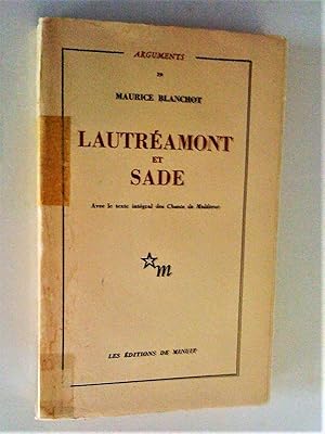 Imagen del vendedor de Lautramont et Sade, avec le texte intgral des Chants de Maldoror a la venta por Claudine Bouvier