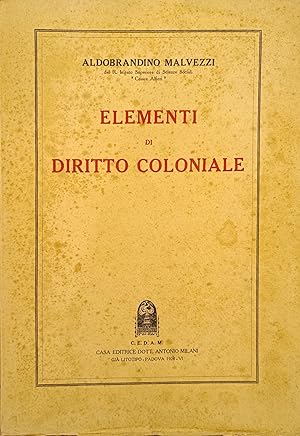 Imagen del vendedor de ELEMENTI DI DIRITTO COLONIALE a la venta por libreria minerva