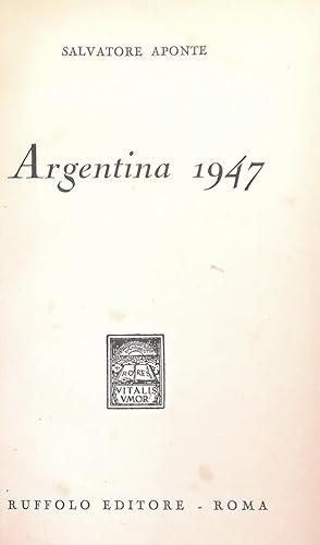 Bild des Verkufers fr ARGENTINA 1947 zum Verkauf von libreria minerva