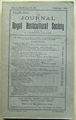 Seller image for Journal of the Royal Horticultural Society, Volume LIX part 1 for sale by Mike Park Ltd