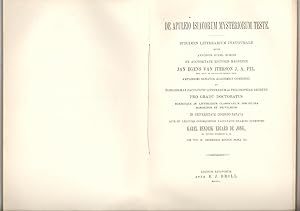 Seller image for De Apuleio Isiacorum Mysteriorum Teste. by Karel Hendrik Eduard De Jong. On the Mystery Cult of Isis - The Eleusian Mysteries - and the Metamorphosis of Apuleius. 1900 Doctoral Dissertation In Greek and Latin, Presented to the Faculty of Leiden University. DISBOUND X-LIBRARY. Unopened - Leaves Still Attached. for sale by Brothertown Books