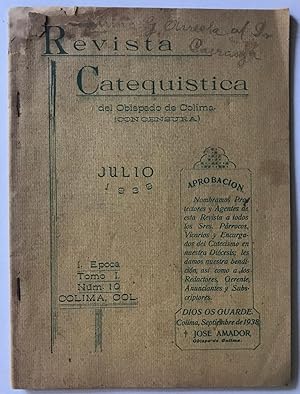 Revista Catequistica Del Obispado De Colima (Con Censura). Julio 1939. Tomo I, Núm. 10.