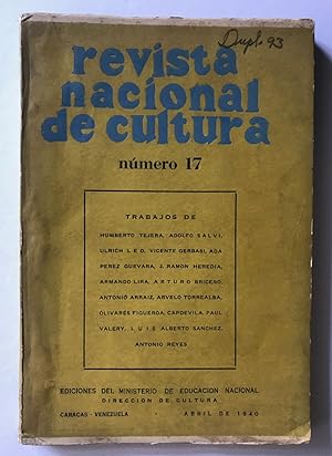 Revista Nacional De Cultura. Número 17. Abril de 1940