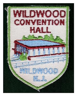 Scarce Wildwood NJ Convention Hall (Center) Embroidered Souvenir Patch, 2 3/4" x 2 1/16" Escutche...