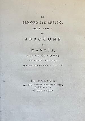 DEGLI AMORI DI ABROCOME E D'ANZIA, LIBRI CINQUE