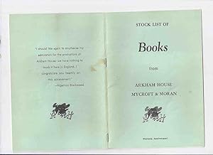 ( Mays # 50 / HERRON # 86 ) ARKHAM HOUSE Ephemera in original mailing envelope: Stock List of Boo...