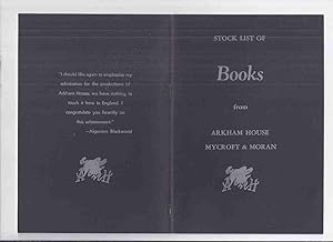 Image du vendeur pour ( MAYS # 53 / HERRON # 90 ) ARKHAM HOUSE Ephemera: Stock List of Books from Arkham House Mycroft & Moran ( Stock List / Catalog / Catalogue ) mis en vente par Leonard Shoup