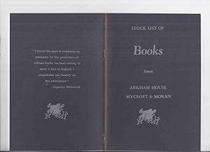 Image du vendeur pour ( MAYS # 53 / HERRON # 90 ) ARKHAM HOUSE Ephemera: Stock List of Books from Arkham House Mycroft & Moran ( Stock List / Catalog / Catalogue ) mis en vente par Leonard Shoup