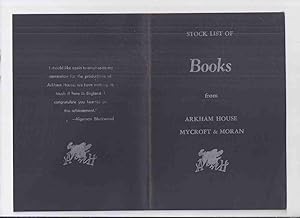 ( MAYS # 53 / HERRON # 90 ) ARKHAM HOUSE Ephemera: Stock List of Books from Arkham House Mycroft ...