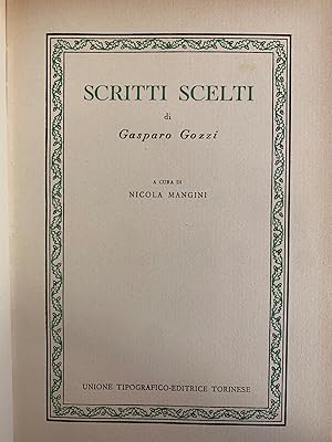 Seller image for SCRITTI SCELTI for sale by libreria minerva