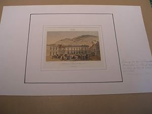 AUVERGNE : PUY-DE-DOME : ETABLISSEMENT THERMAL DU MONT-DORE : LITHOGRAPHIE EN COULEURS