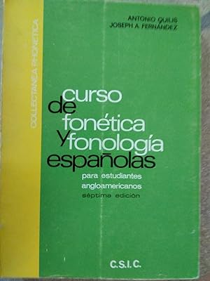 Image du vendeur pour Curso de fonetica y fonologia espaolas mis en vente par Comprococo