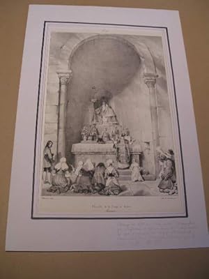 AUVERGNE : PUY-DE-DOME : CHAPELLE DE LA VIERGE A VOLVIC LITHOGRAPHIE