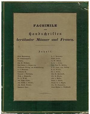 Facsimile von Handschriften berühmter Männer und Frauen aus der Sammlung des Herausgebers. . mit ...