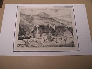 AUVERGNE : PUY-DE-DOME : CROIX DU VILLAGE DES BAINS AU MONT-D'OR LITHOGRAPHIE