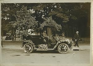 France Paris Flower Festival Decorated Automobile Old Rol Photo 1911