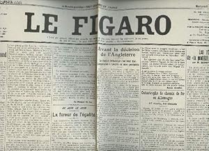 Seller image for A la une - Fac-simil 5- vol.3 -Le Figaro 69e anne 3e srie n213- Henri Fabre, Maeterlinck et Rostand- La fureur de l'galit - avant la dcision de l'Angleterre - Catastrophe de chemin de fer en Allemagne -Les rsultats de la "Prohibition amricaine". for sale by Le-Livre