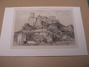 AUVERGNE : PUY-DE-DOME : LE CHATEAU DE TOURNOEL LITHOGRAPHIE