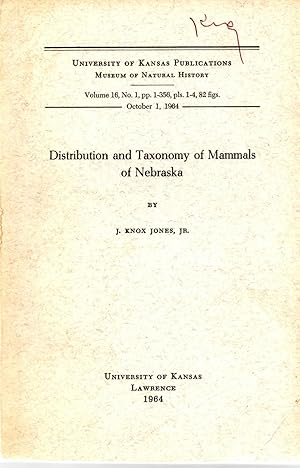 Distribution and Taxonomy of Mammals of Nebraska