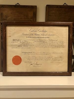 Calvin Coolidge - Signed Document While President of the United States of America