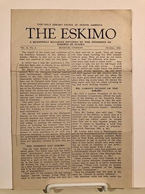 Bild des Verkufers fr The Eskimo; A Quarterly Magazine Devoted to the Interests of Eskimos in Alaska zum Verkauf von Long Brothers Fine & Rare Books, ABAA