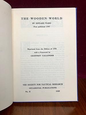 Imagen del vendedor de The Wooden World; The Society for Nautical Research Occasional Publications No. II a la venta por Long Brothers Fine & Rare Books, ABAA