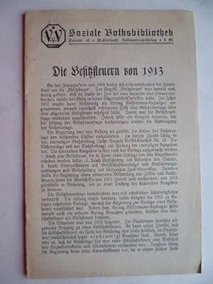 Die Besitzsteuern von 1913.