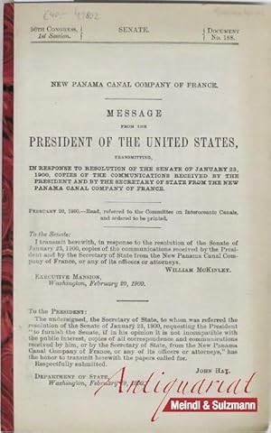 New Panama Canal Company of France.Message from the President of the United States, transmitting,...