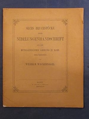 Imagen del vendedor de Sechs Bruchstcke einer Nibelungenhandschrift aus der mittelalterlichen Sammlung zu Basel. a la venta por Das Konversations-Lexikon