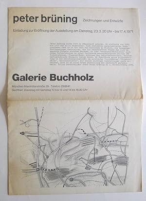 Bild des Verkufers fr Peter Brning. Zeichnungen und Entwrfe Galerie Buchholz, Mnchen 23.3. bis 17.4.1971.1971 zum Verkauf von Roe and Moore