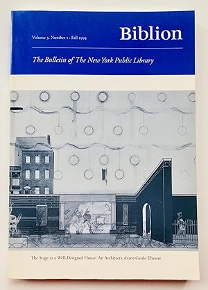 Biblion: The Bulletin of The New York Public Library, Volume 3, Number 1, Fall 1994